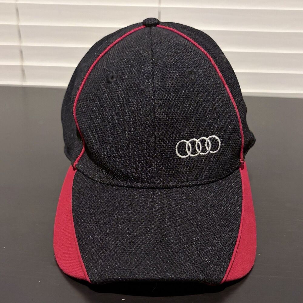 AUDI BASEBALL CAP HAT Not Adjustable Size L/XL Black Red New Era 39Thirty
